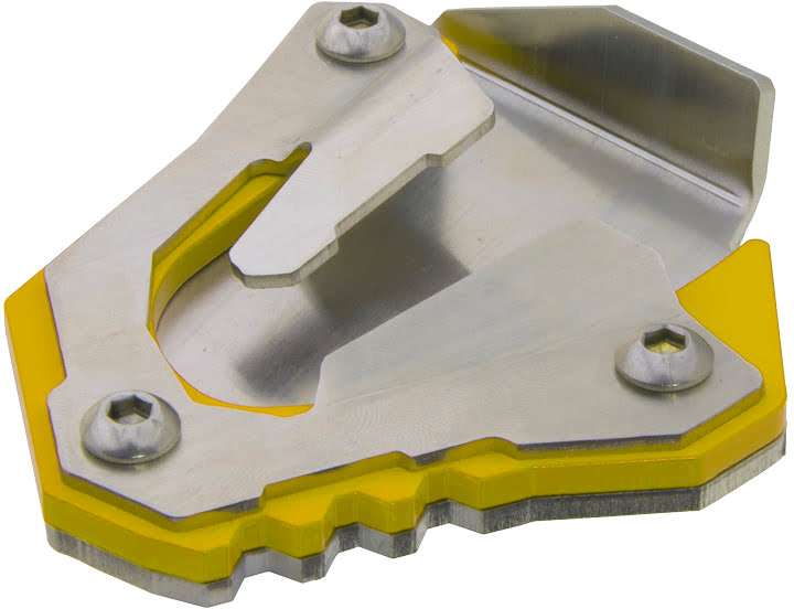 Side Stand Base Extention Yellow / Brushed stainless steel