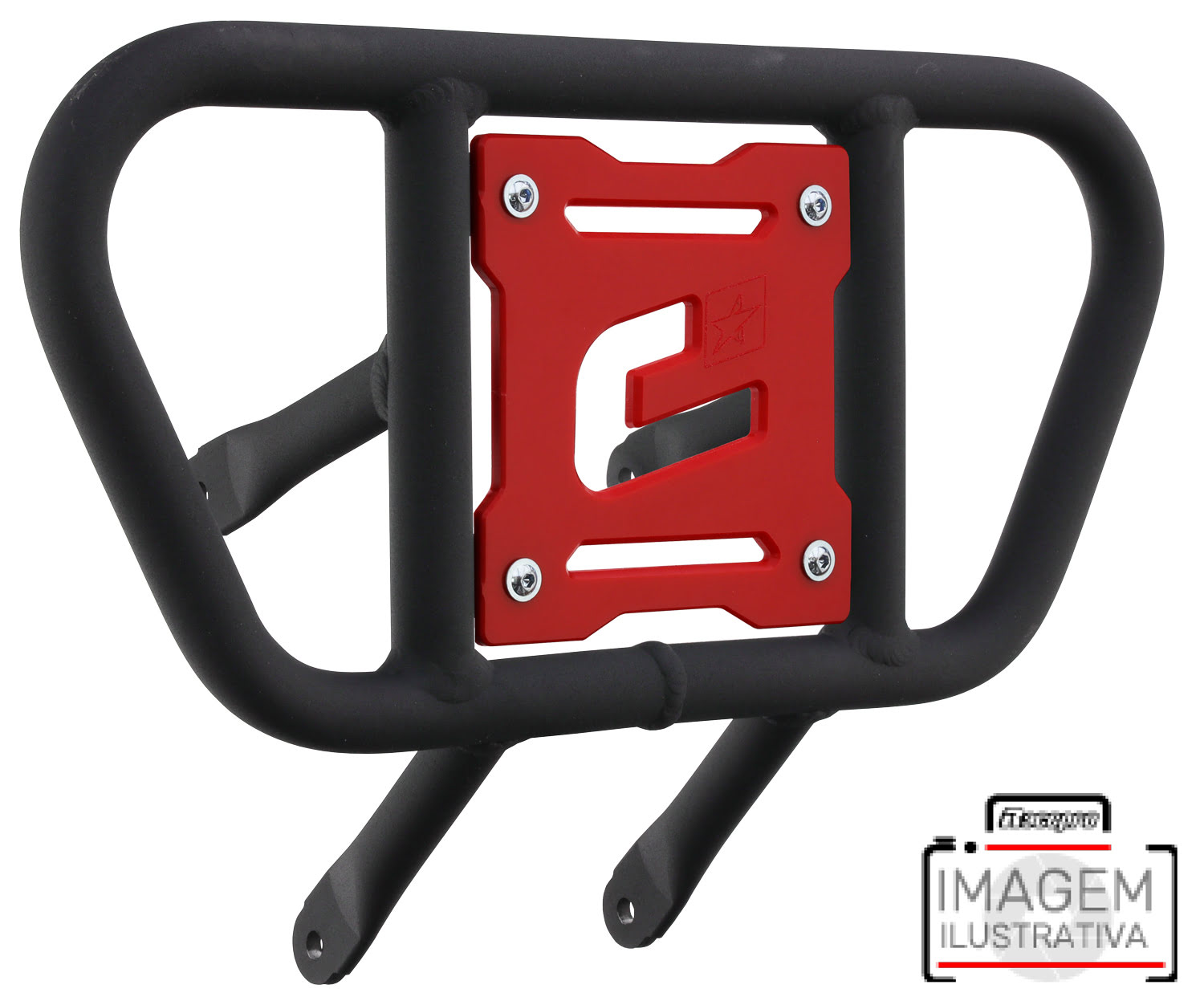Front Bumper CR01 Textured Black Tube / Red Plate