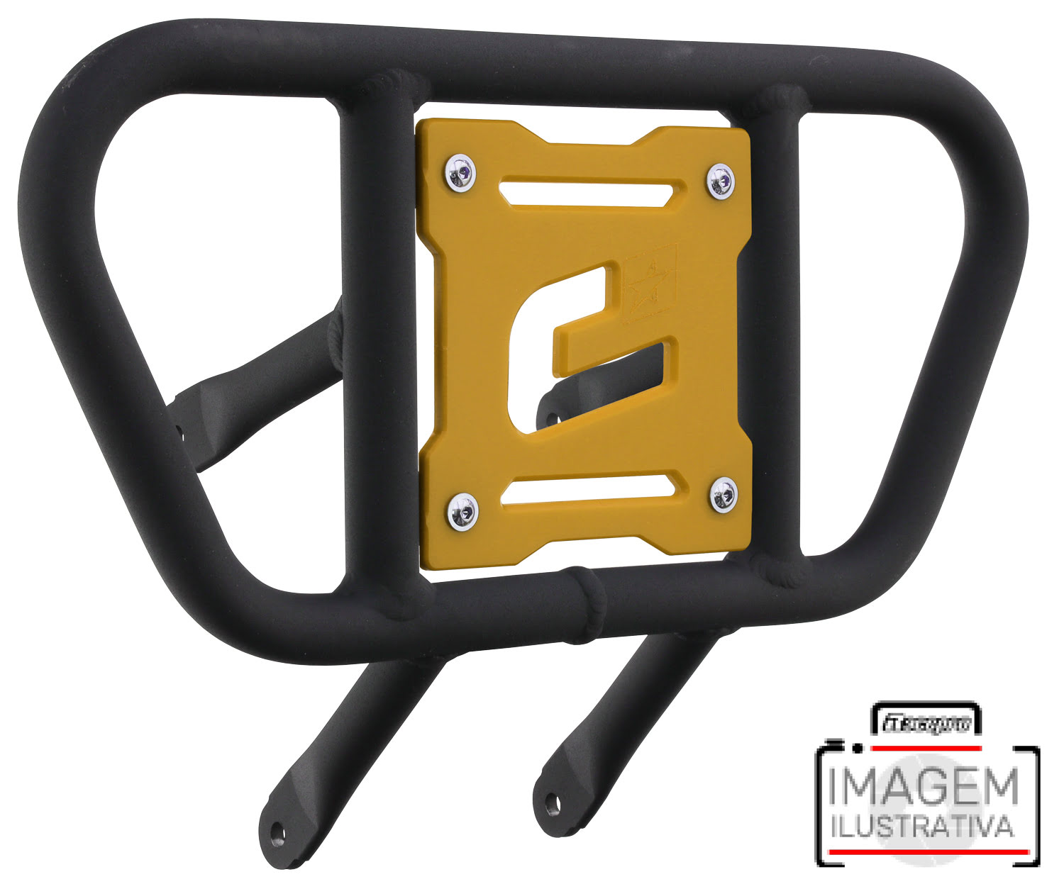 Front Bumper CR01 Textured Black Tube / Yellow Plate