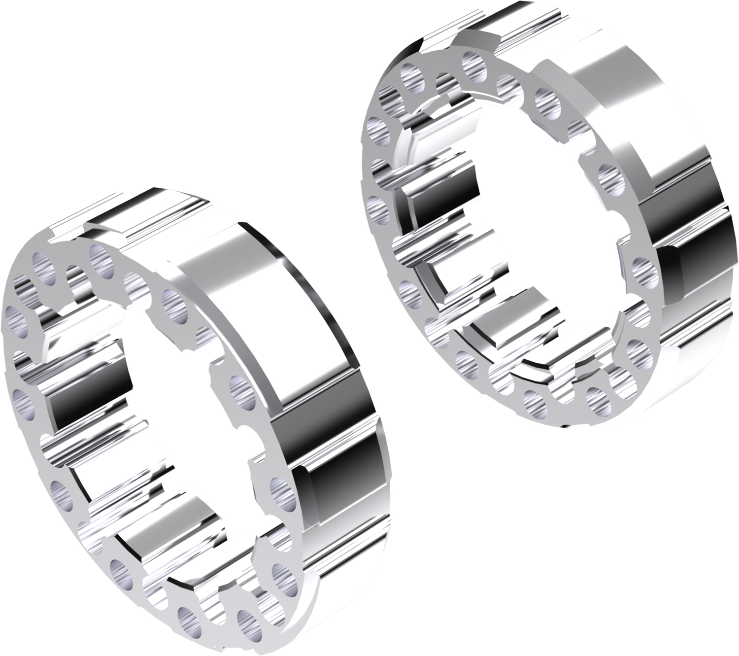 Wheel Spacers Model D 45mm (Without bolts) Polish CROSSPRO 