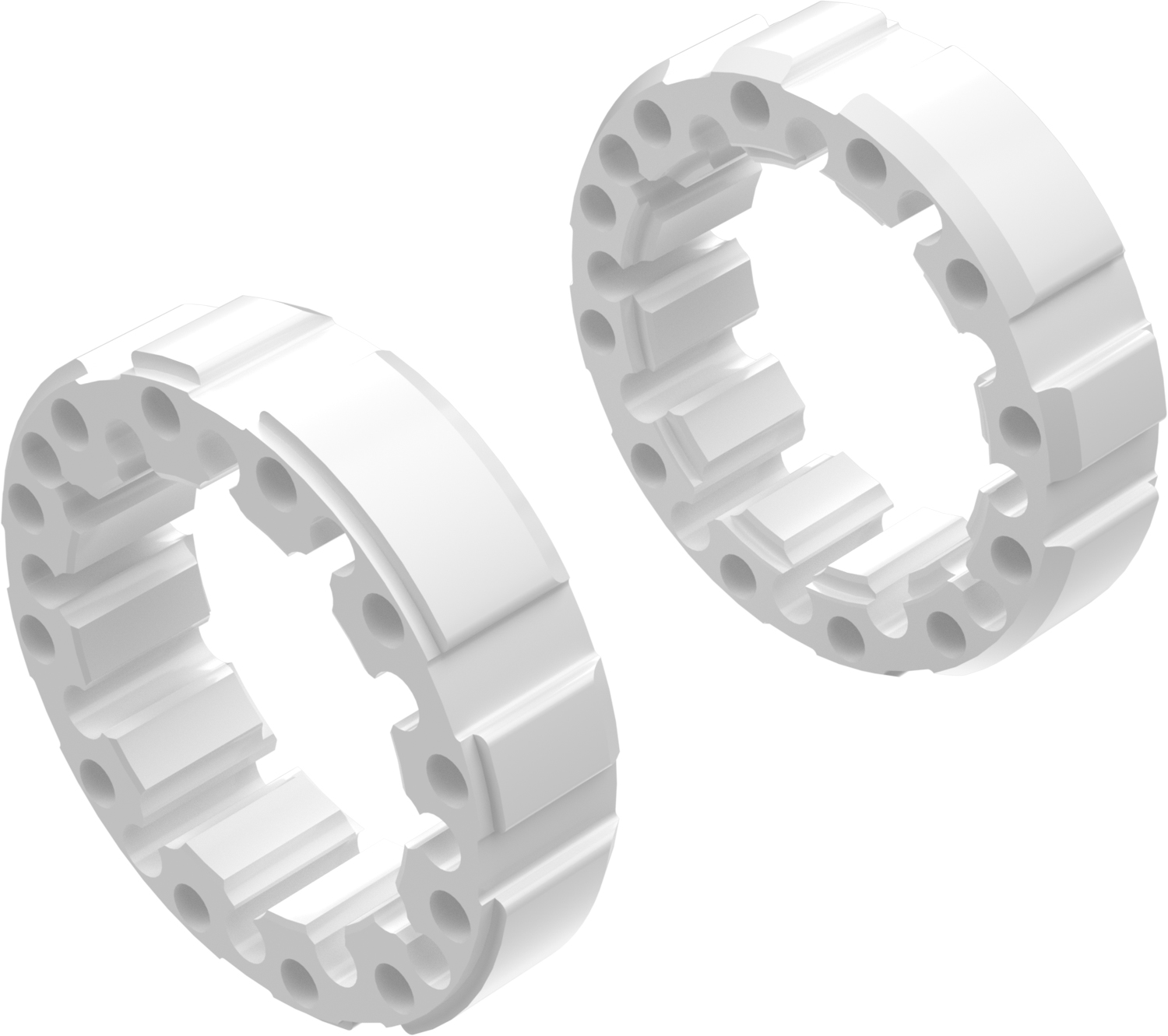 Wheel Spacers Model D 45mm (Without bolts) White CROSSPRO 
