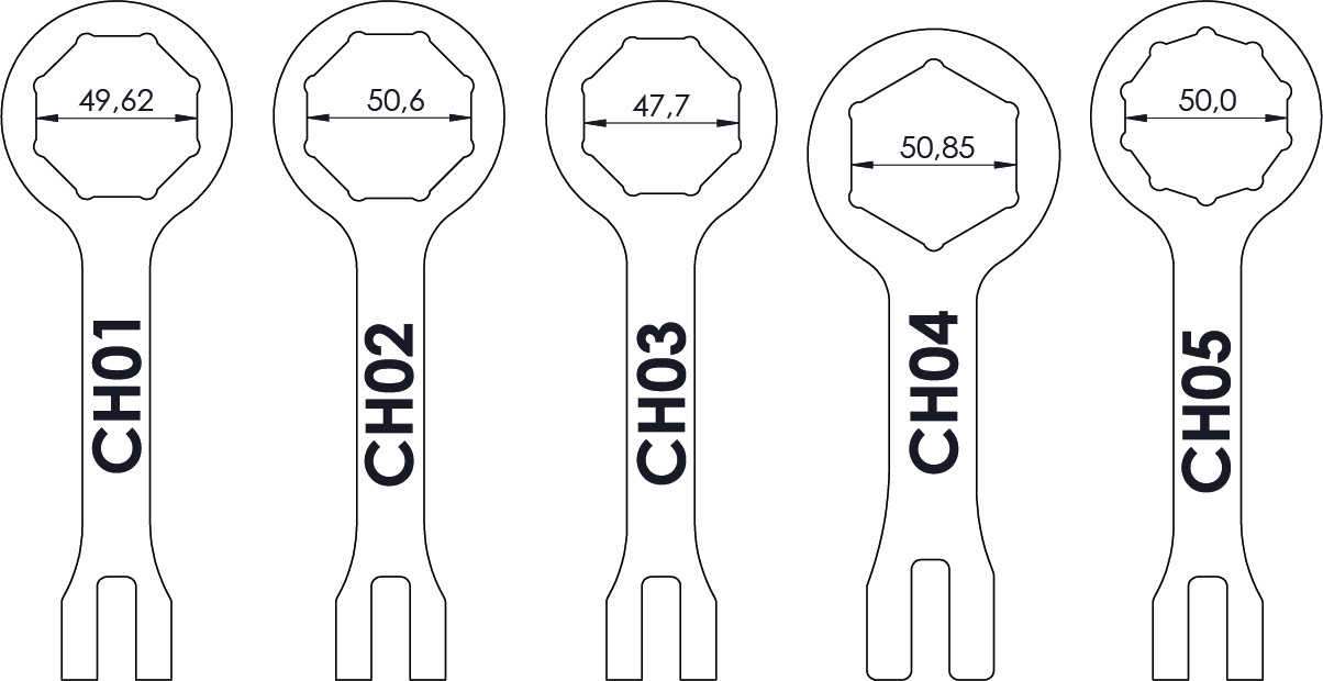 Chave Suspensão 47mm - Octagonal Preta CROSSPRO 