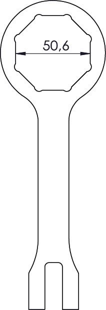 Chave Suspensão 50mm - Octagonal Preta CROSSPRO 