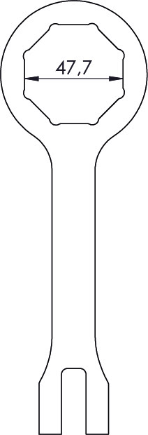 Chave Suspensão 47mm - Octagonal Preta CROSSPRO 