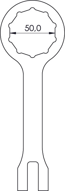 Chave Suspensão 50mm - Decagonal Preta CROSSPRO 